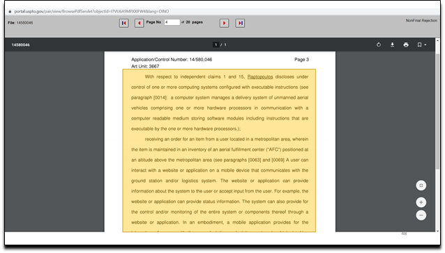 Digging deeper into the file wrapper reveals additional insights on arguements made between the patent examiner and the applicant.