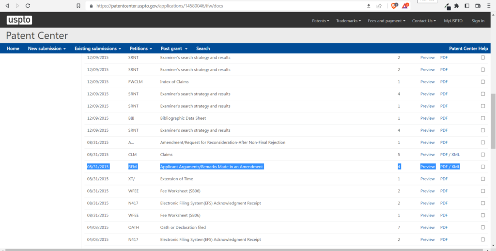 Displays the arguements the applicant made in light of the patent examiners remarks in an amendment.